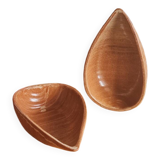 Glazed stoneware bowls for aperitifs or as catchalls in the shape of a walnut, signed.