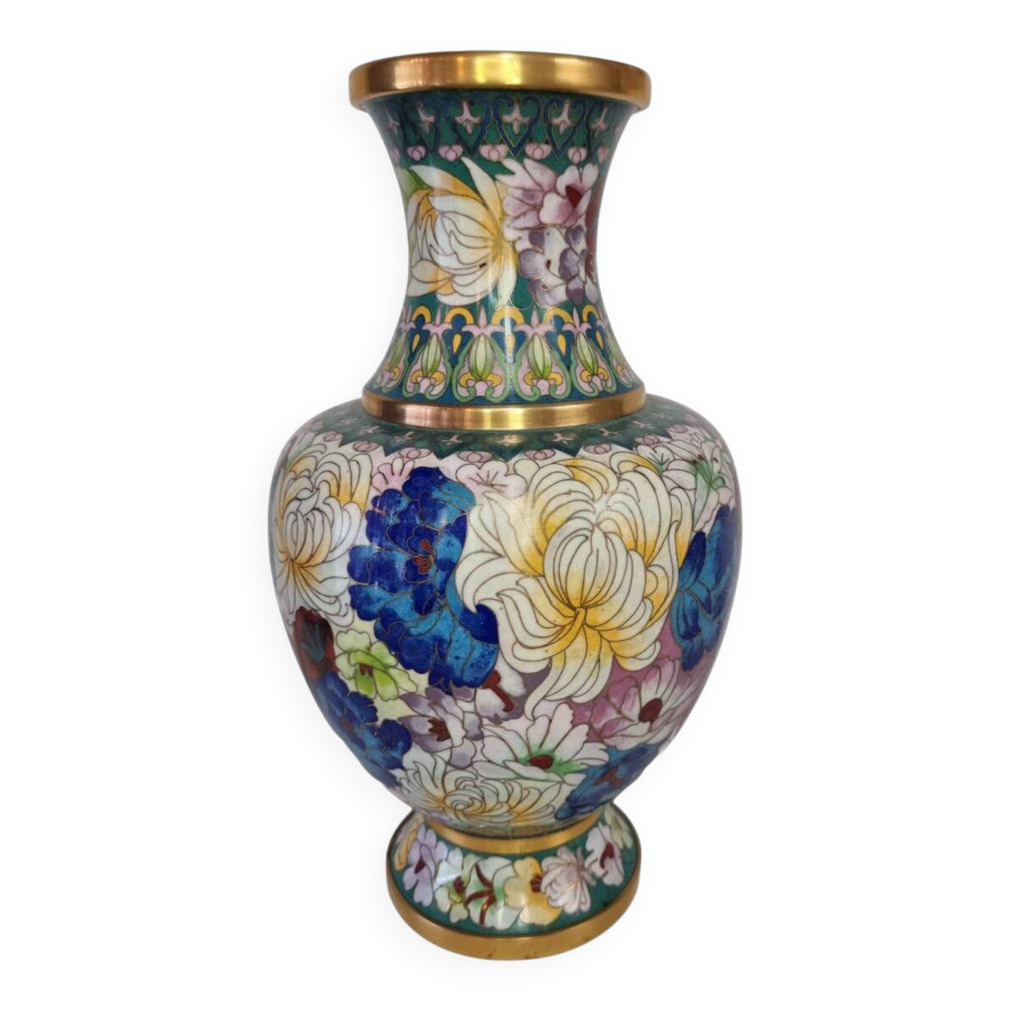 Vintage Cloisonné Vase Pastel, 1950s