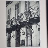 Rémy Duval – Parisian balcony, photoengraving from 1946 – Framed under glass