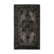 Handmade hi-low pile oriental 1980s 153 cm x 261 cm black rug