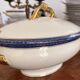 Large Soup Tureen Porcelain Limoges Blue Gold Betoule & Legrand France 1/2