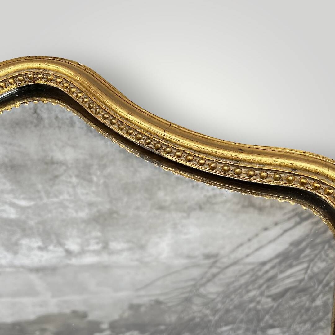 Large antique wall mirror in carved gilded wood – height: 85 cm