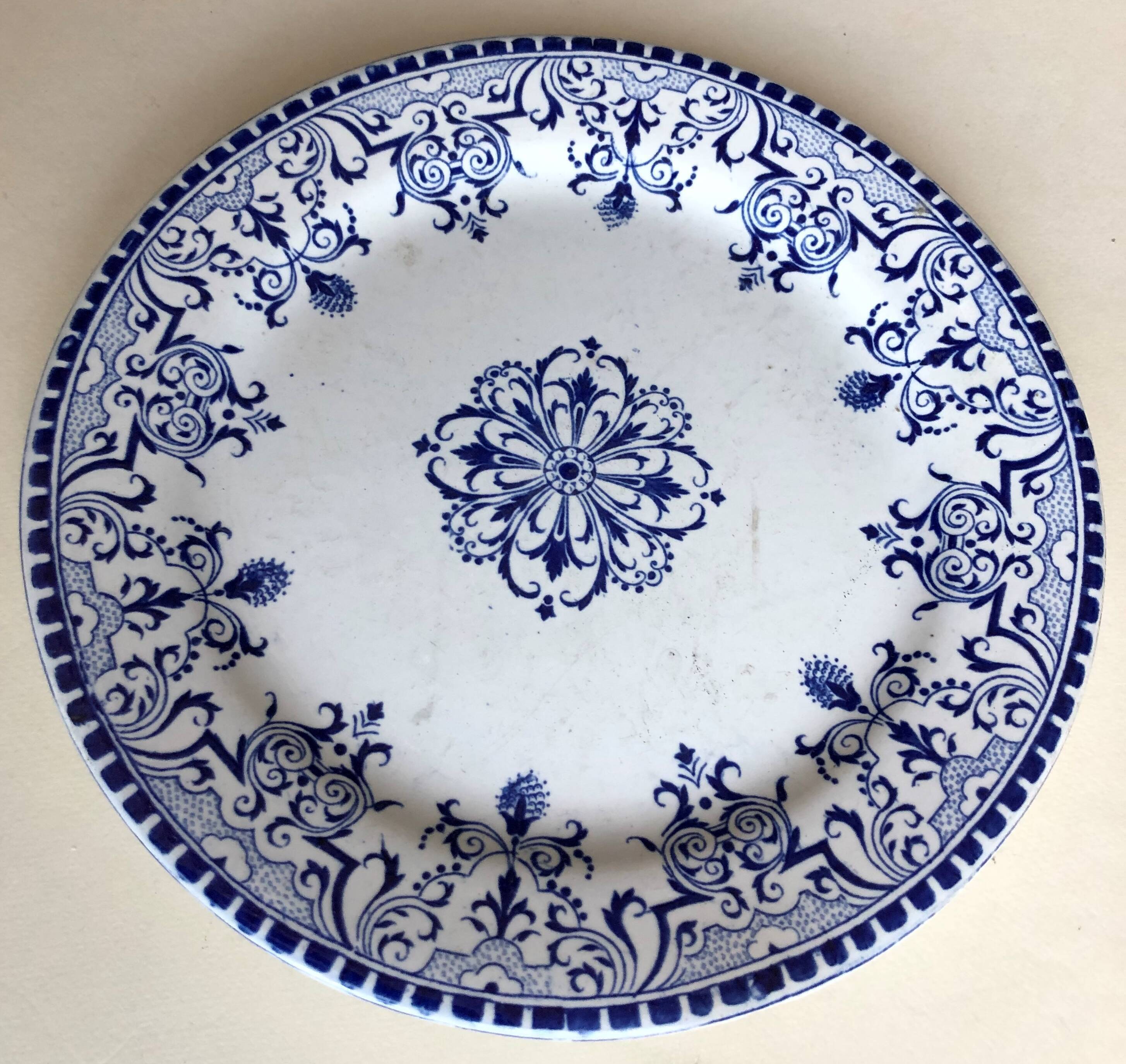 Old plate in Gien earthenware