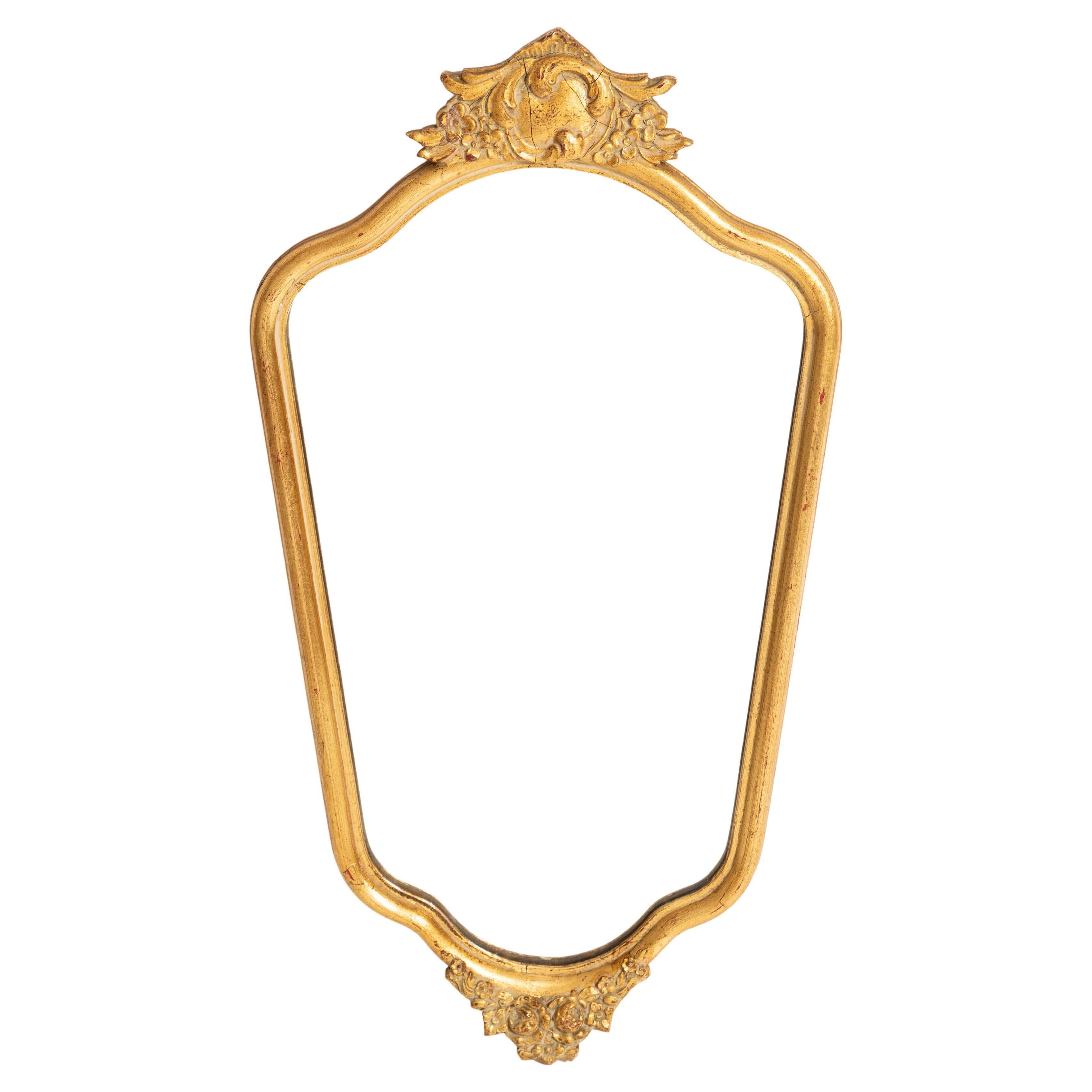 Miroir décoratif en bois doré, Italie, années 1960