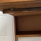 Wooden console table / vintage folding desk with mirror and small drawer