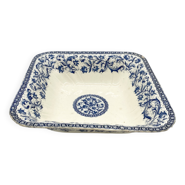 Plat / Saladier en faïence de Gien ''Terre de Fer'', service ''Ibis'', 1876