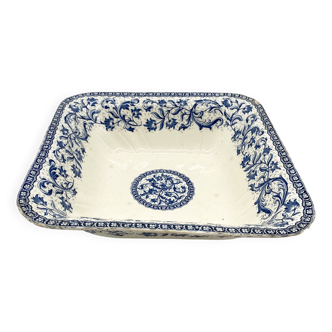 Plat / Saladier en faïence de Gien "Terre de Fer", service "Ibis", 1876