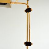 Vintage 1970s gilded brass adjustable and swivel floor lamp / reading lamp
