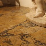 Italian Louis XVI White Lacquer and Giltwood Console with Scagliola Siena Marble Top