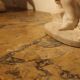 Italian Louis XVI White Lacquer and Giltwood Console with Scagliola Siena Marble Top