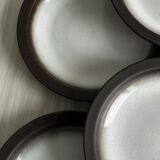 Set of 6 deep plates in glazed ceramic stoneware