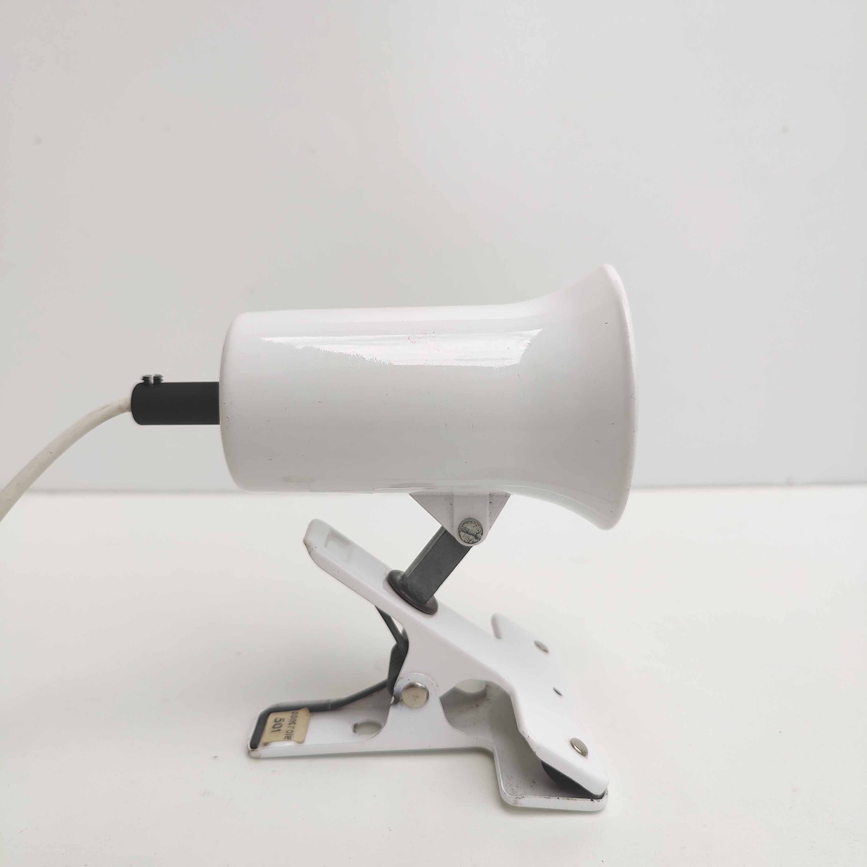 Spot lamp with clamp Lita metal white