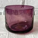 2 large vintage amethyst glass votive candle holders, France, Mikasa mouth-blown