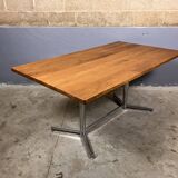 Vintage industrial table desk chrome oak