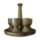 Set of 6 coquetiers and its wooden servant