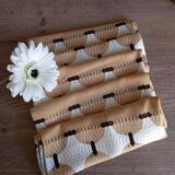 5 napkins 49x49 cm beige with geometric pattern, vintage