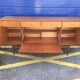 Mid-Century Enfilade by Greaves & Thomas in brown teak veneer, 1960s storage sideboard.