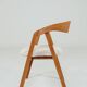Set of 6 rustic oak wood dining chairs in safari beige.