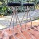 Pair of high stools Chrome Eiffel Vintage 60s