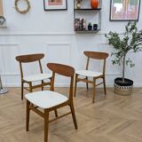 1 set of 3 vintage retro chairs by Farstrup