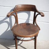 Curved wooden armchair Mundus vienna Austria, curved wooden chair, living room, bookcase, 20's