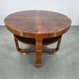Table basse en placage de noyer Art Déco, Tchécoslovaquie, années 1930