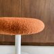 Vintage Spage Age stool with bouclette fabric seat