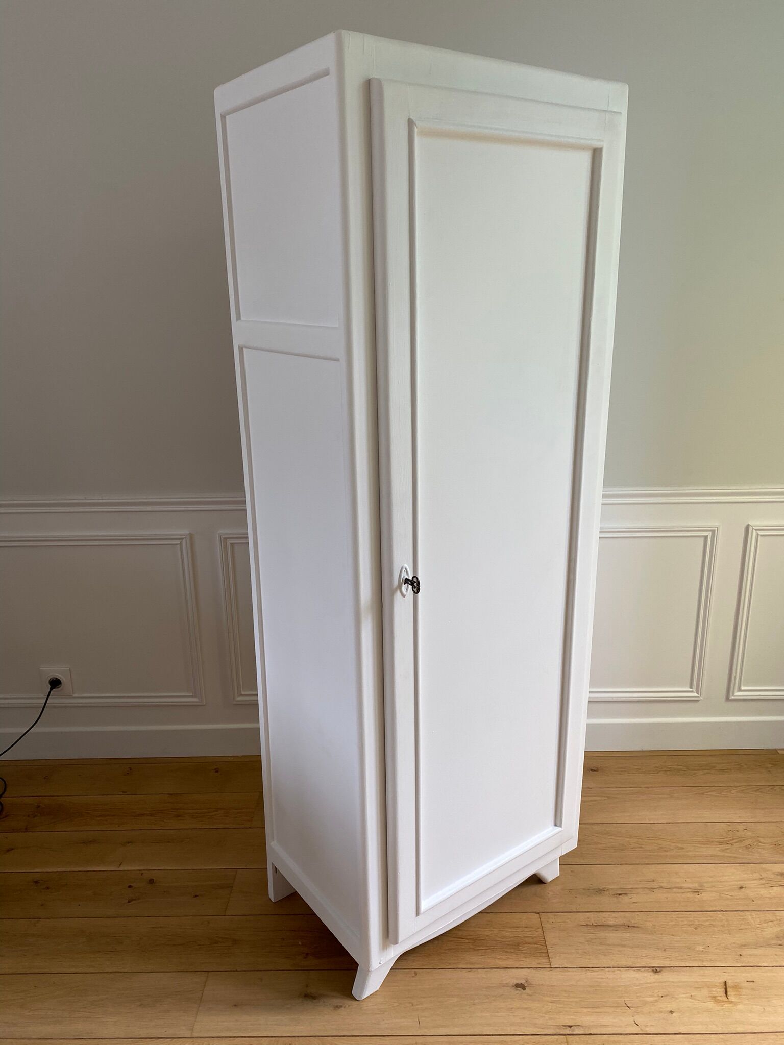 Parisian wardrobe / vintage wardrobe, painted white