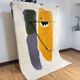 Handwoven Moroccan rug - grey rug with a yellow touch 3X2m
