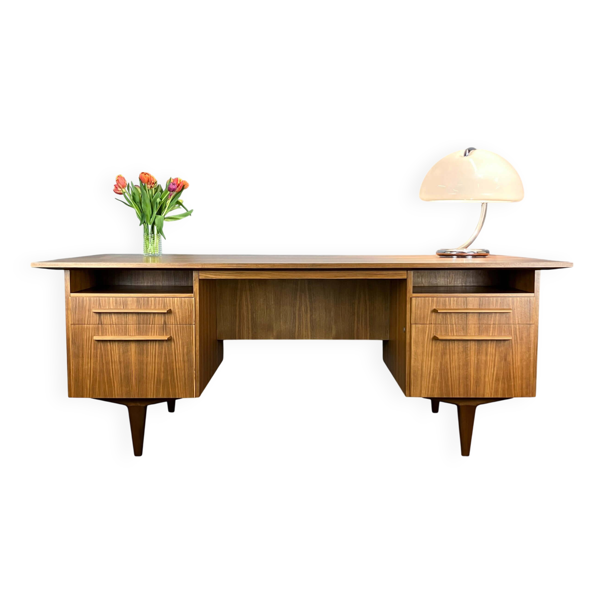 Bauhaus-style desk by WK Möbel, walnut, 1960s