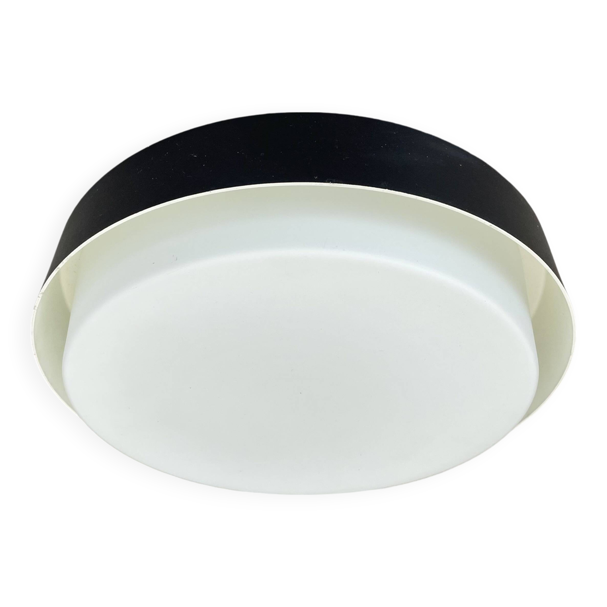 Minimalist  metal and glass flushmount wall light by bega lights, germany, 1980s