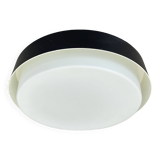 Minimalist  metal and glass flushmount wall light by bega lights, germany, 1980s