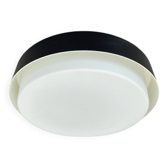 Minimalist  metal and glass flushmount wall light by bega lights, germany, 1980s
