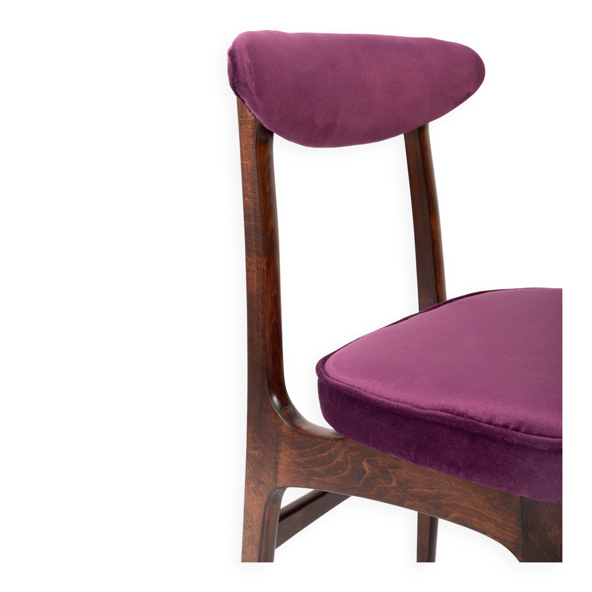 Chair by Rajmund Halas in purple velvet from the 20th century, 1960s.