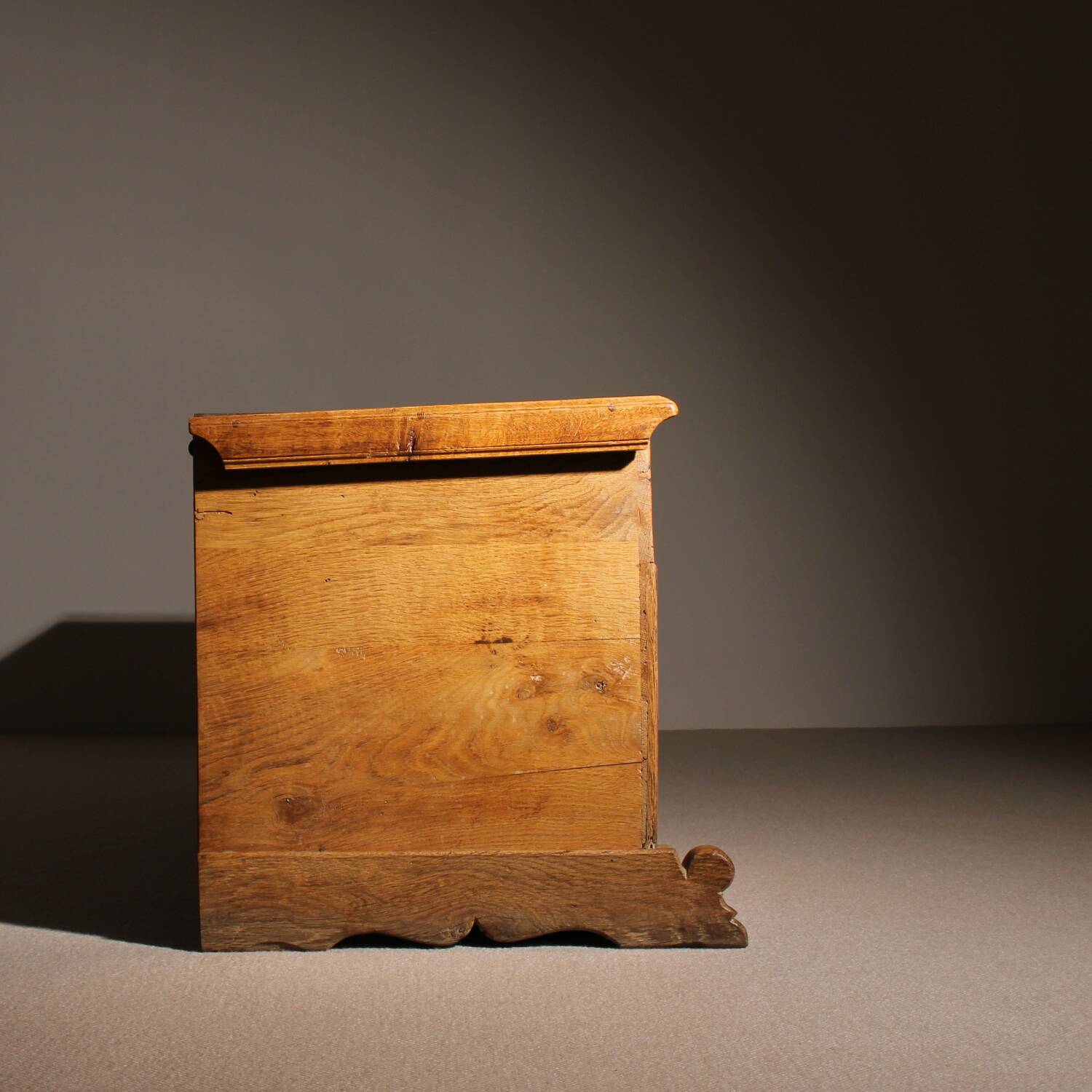 Handcrafted Solid Oak Chest with Rustic Carvings | Germany