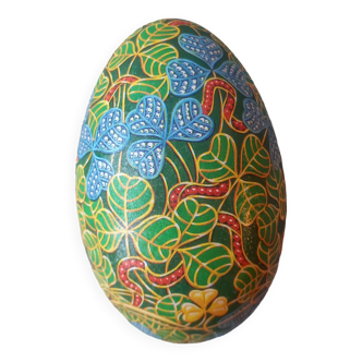 Metal egg box decorated with clover