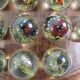 Vintage wooden carved solitaire game – Resin balls with insects –
