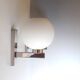 Pair of vintage wall lights - Chrome and glass - 1970s