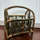 Indonesian magazine holders made of bamboo and vintage green rattan