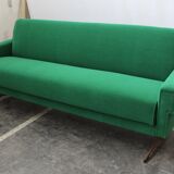 Mid-century Italian emerald green sofa