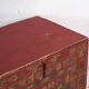 Antique chest painted vermilion red in pine wood – China, circa 1900