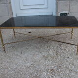 Table basse laiton et marbre