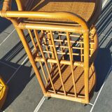 Pair of vintage bedsides in rattan and bamboo