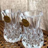 2 small longchamp crystal vases