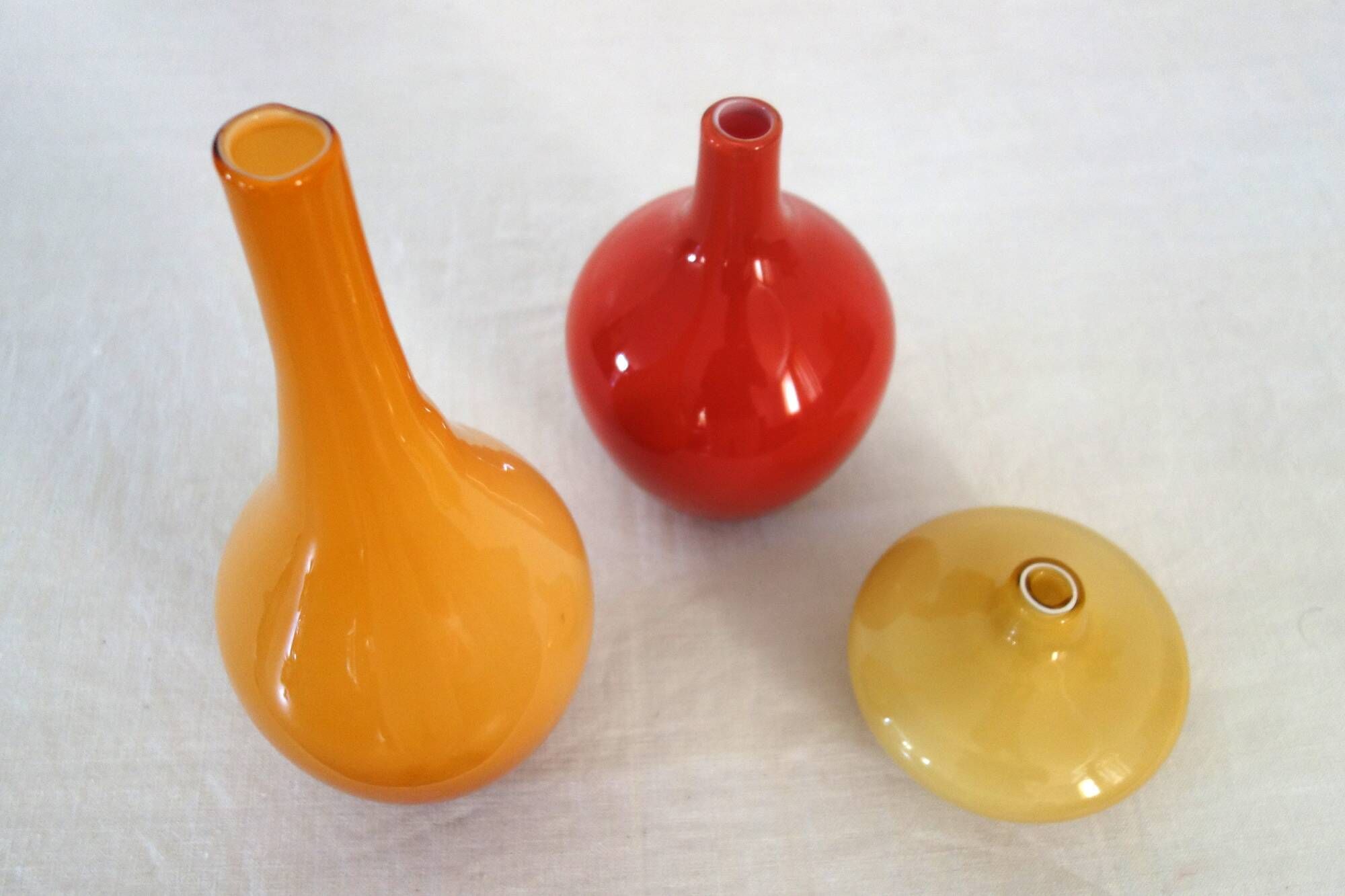 3 glass vases by Johanna Jelinek for Ikea from the 90s.