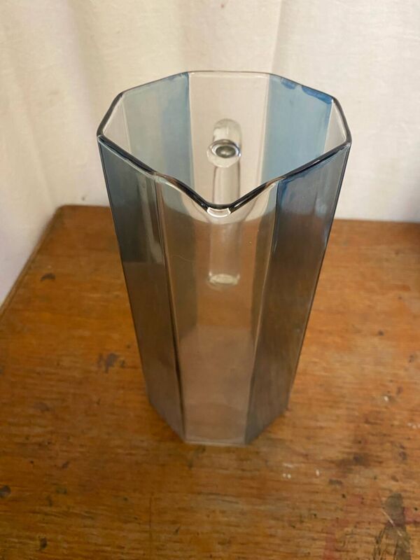 Service A Orangeade OCTIME Octogonal Carafe Verre Moulé + 6 Verres Vin