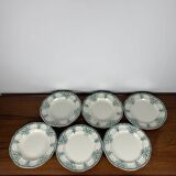 Set of 3 flat and deep plates, "Compiègne" model, Longwy, green