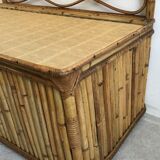 Vintage rattan and bamboo toy chest