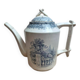 Théière en terre de fer Creil et Montereau Khiva décor bleu, XIXe