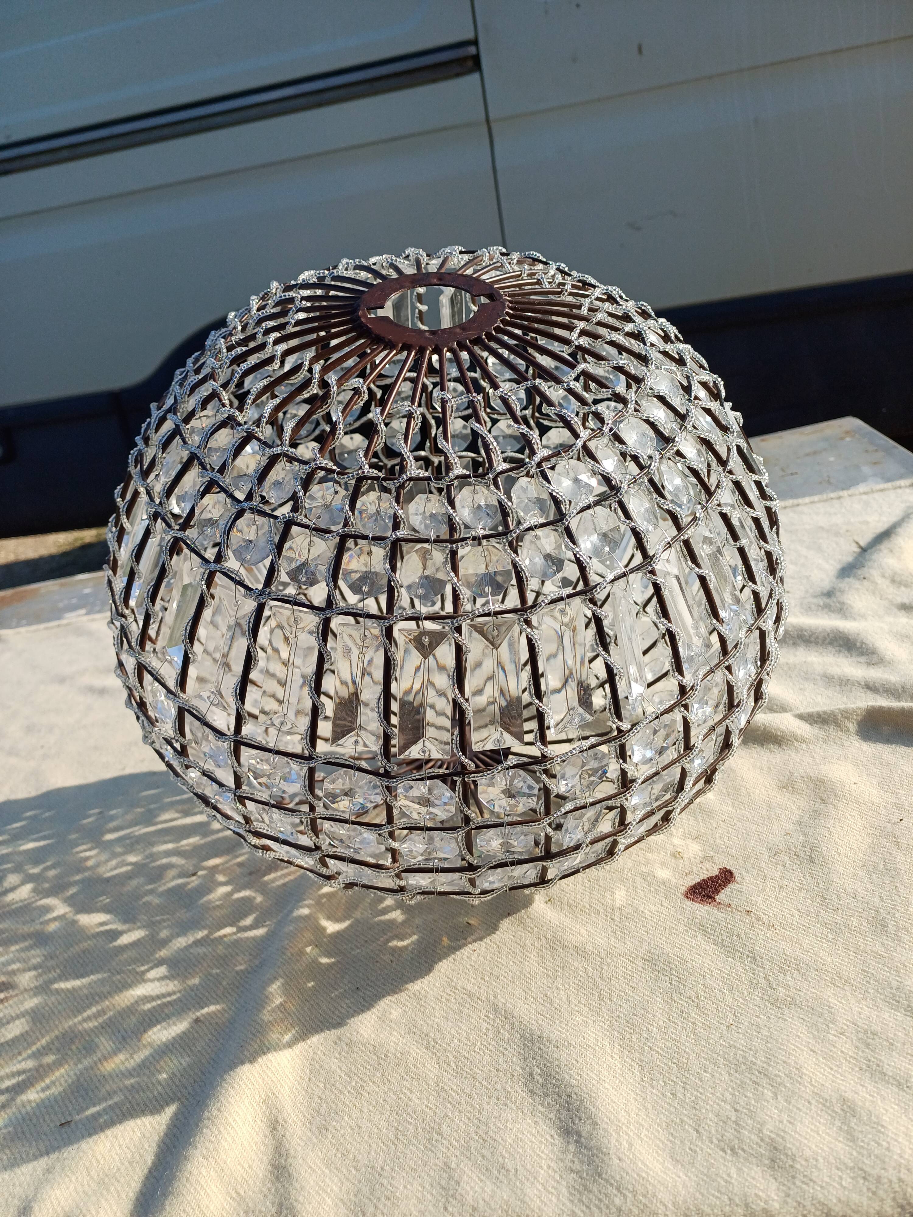 Lustre rond a pampilles verre